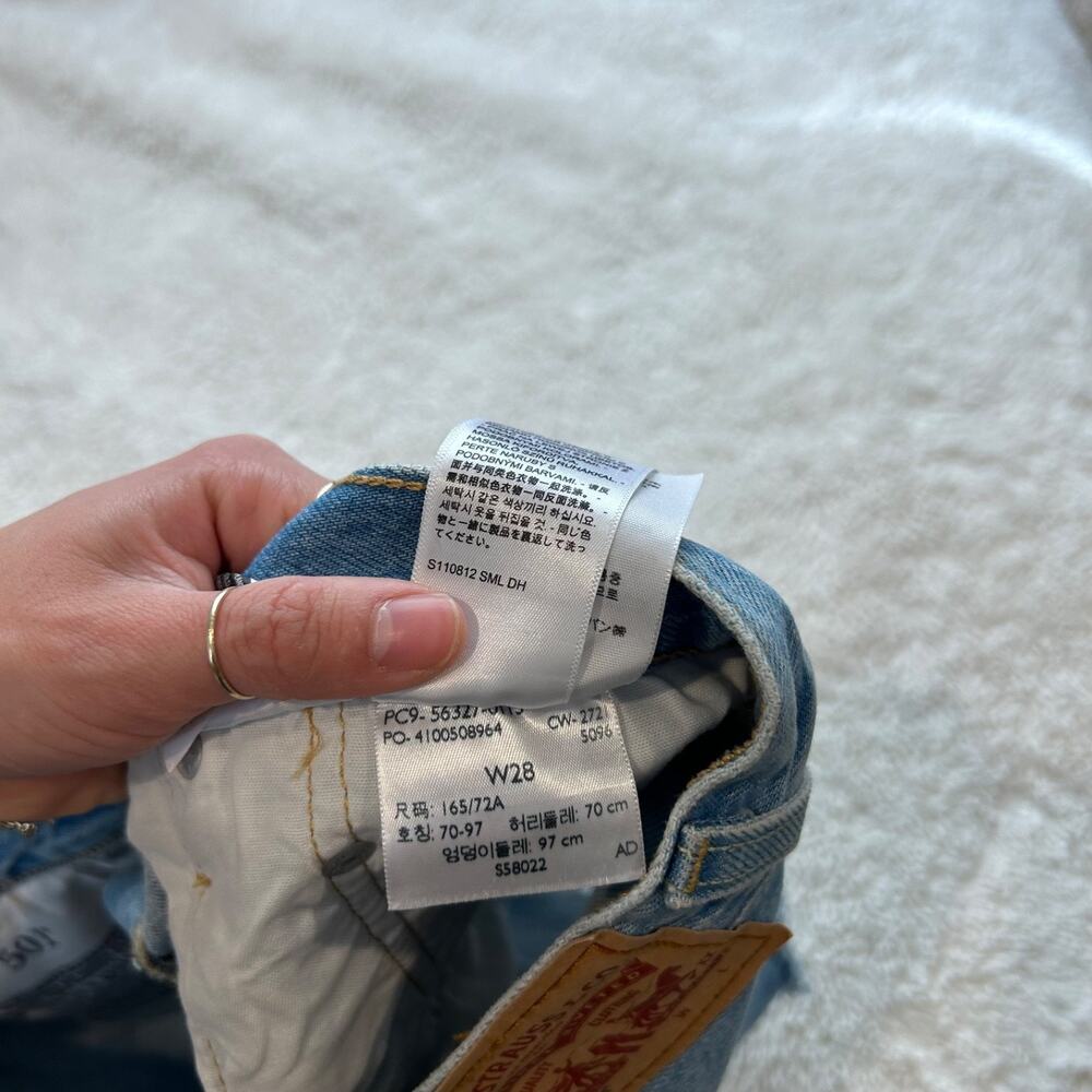 Levis 501 HR Cut Off Denim Shorts 28 Boho Festival Beach Indie Summer Resort - Picture 5 of 6